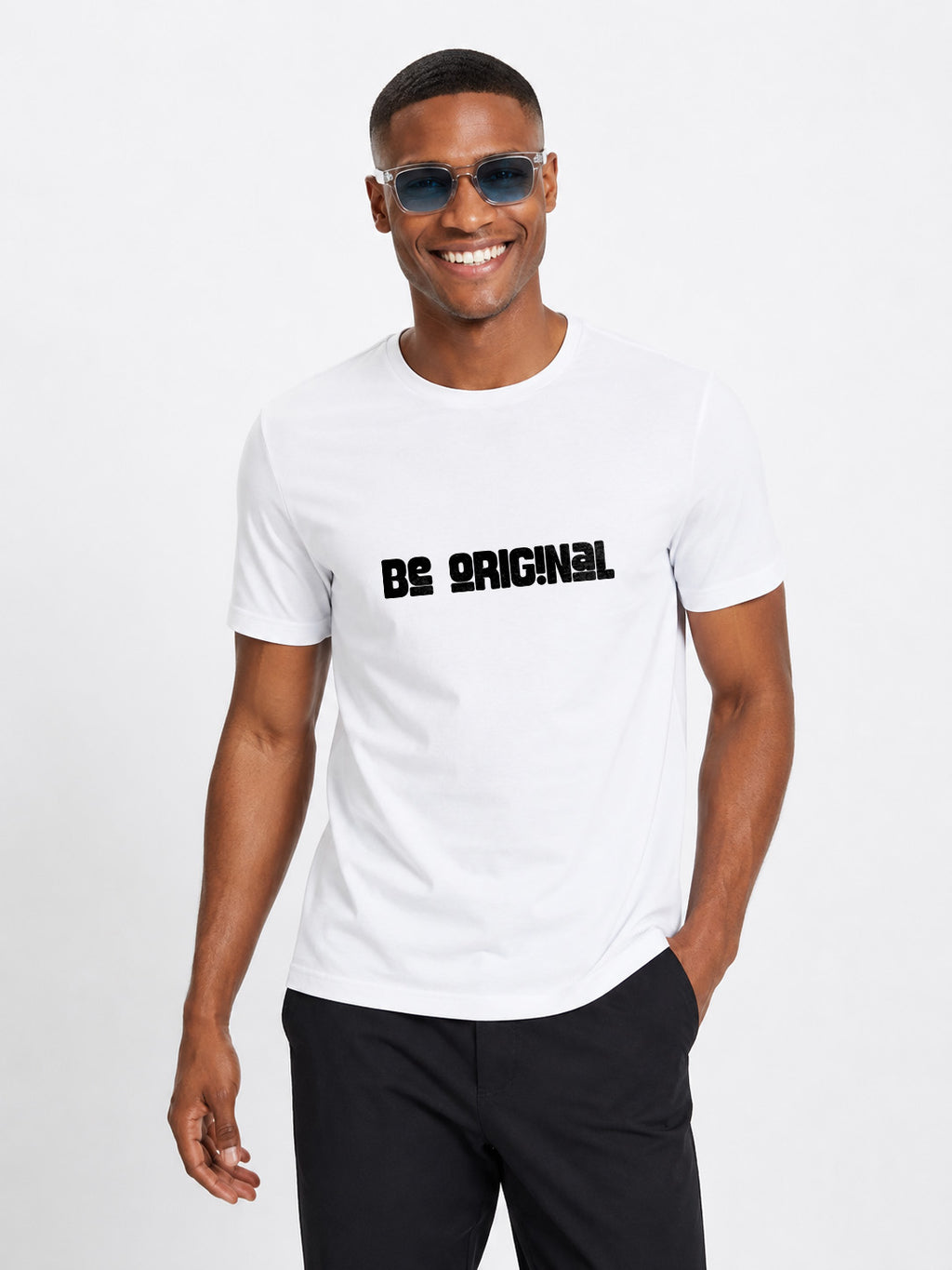 T-shirt Be Original Homme – T-shirt Humour Minimaliste en Coton Bio