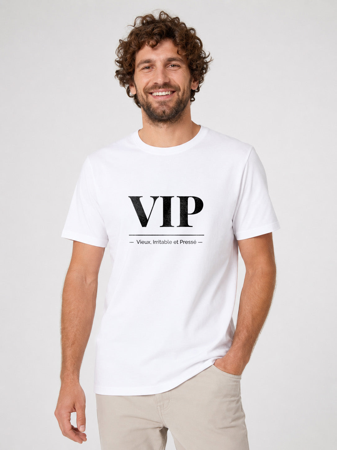 T-shirt Homme "VIP" Humour — Vieux Irritable Pressé | Bastaa