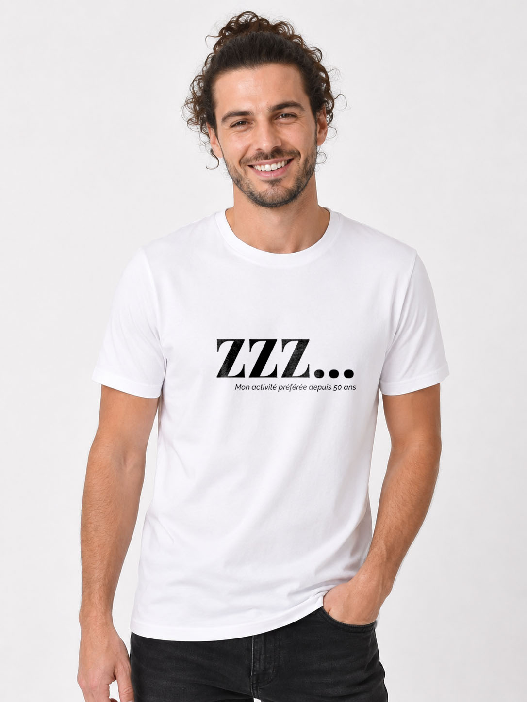 T-shirt Homme "ZZZ" Humour Sommeil — Idée Cadeau 50 Ans | Bastaa