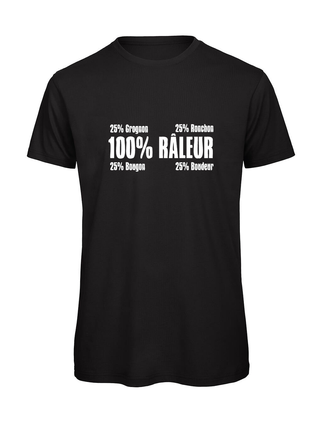 T-shirt Humoristique Homme 100% Râleur | Cadeau Original pour Râleur, Grognon et Bougon - Bastaa