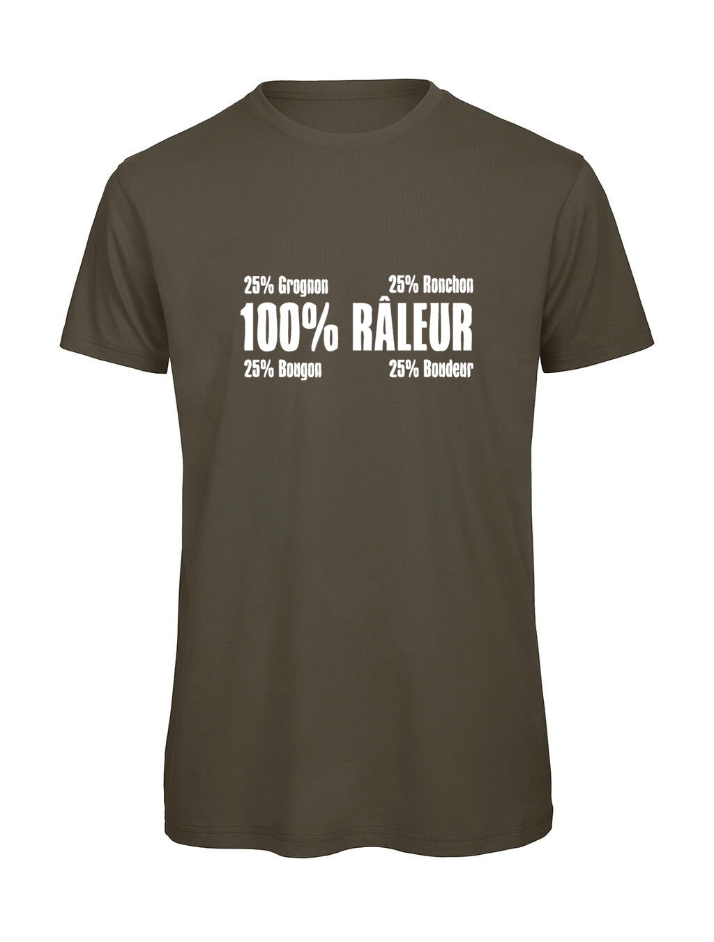 T-shirt Humoristique Homme 100% Râleur | Cadeau Original pour Râleur, Grognon et Bougon - Bastaa