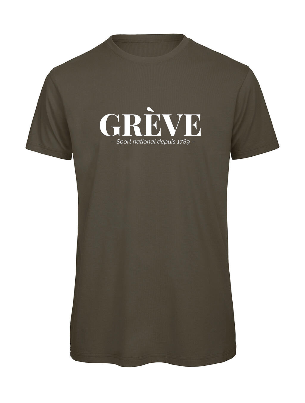T-shirt Homme "GRÈVE" Humour Français — Idée Cadeau Originale Bio