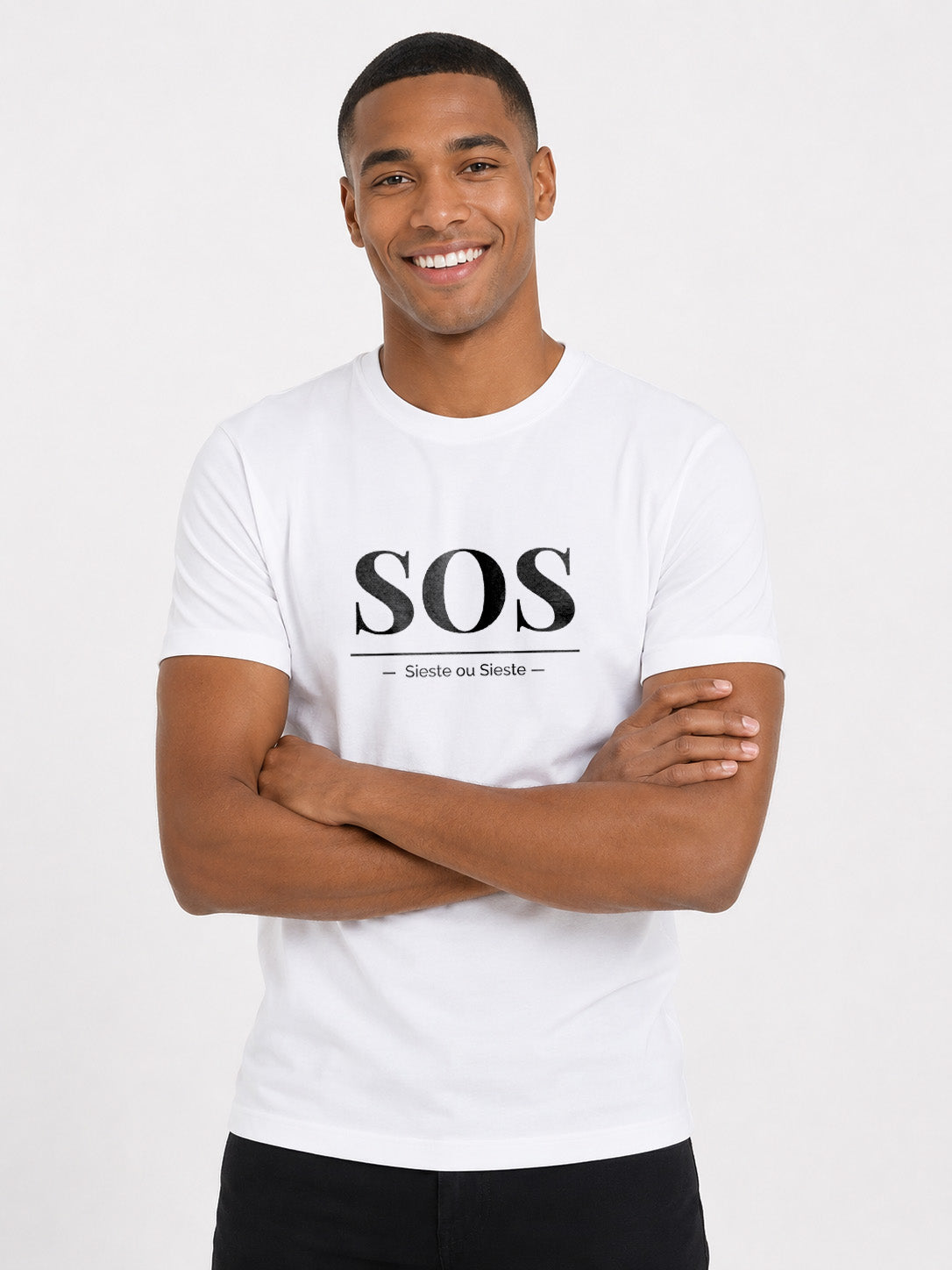 T-shirt Homme "SOS" Humour Sieste - Idée Cadeau Originale Bio